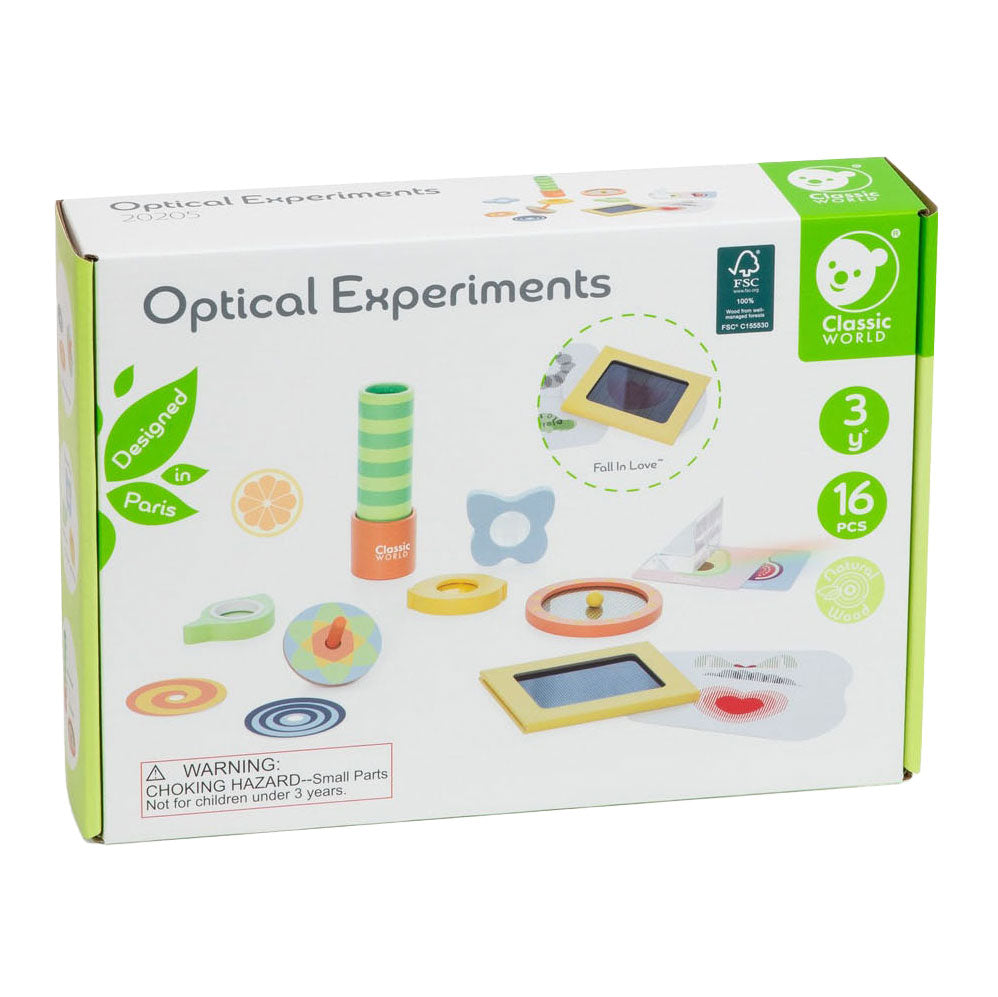 Lobbes speelgoed bv classic world optische experimenten houten speelset, 16dlg.