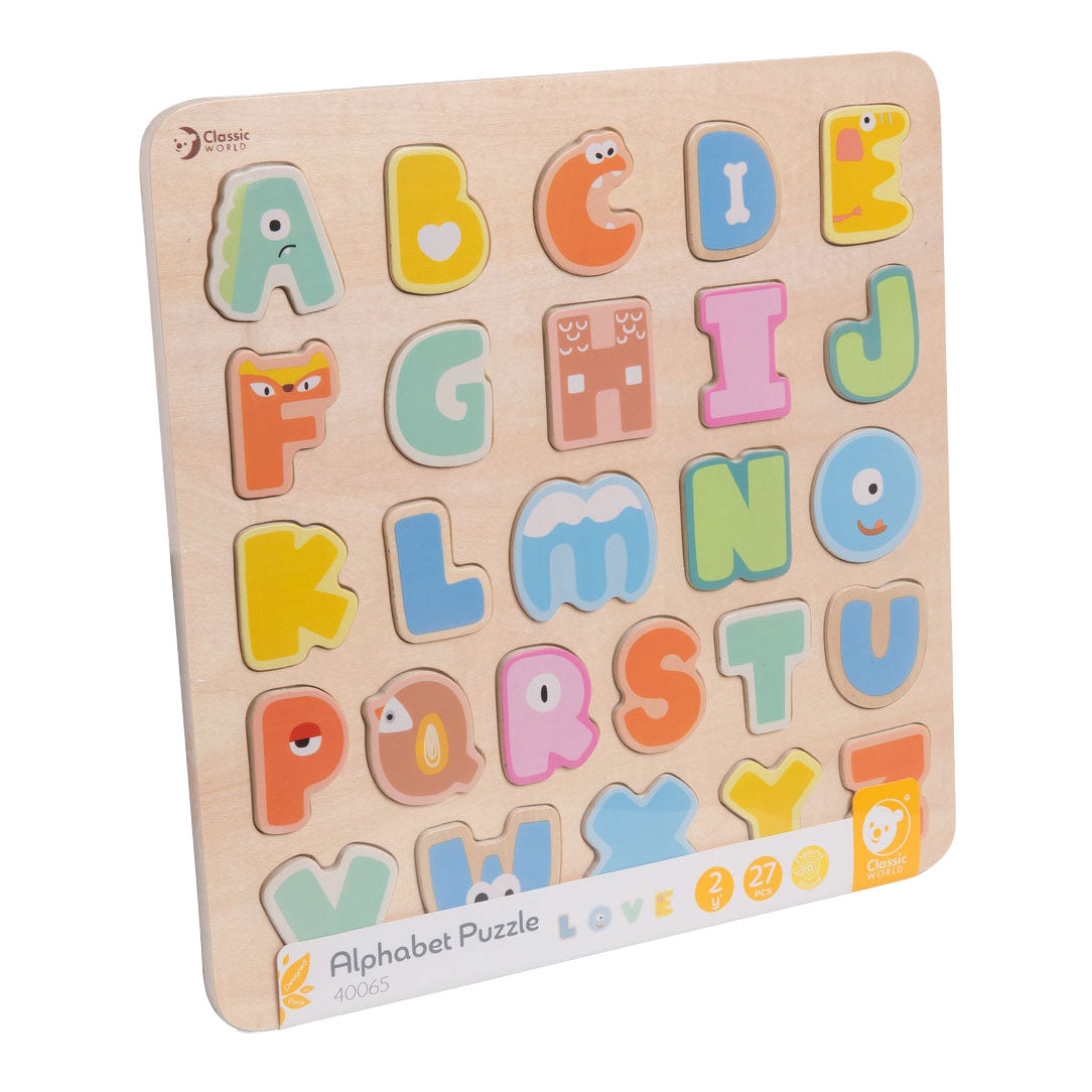 Classic World World Houten Alfabet Puzzel, 27st.