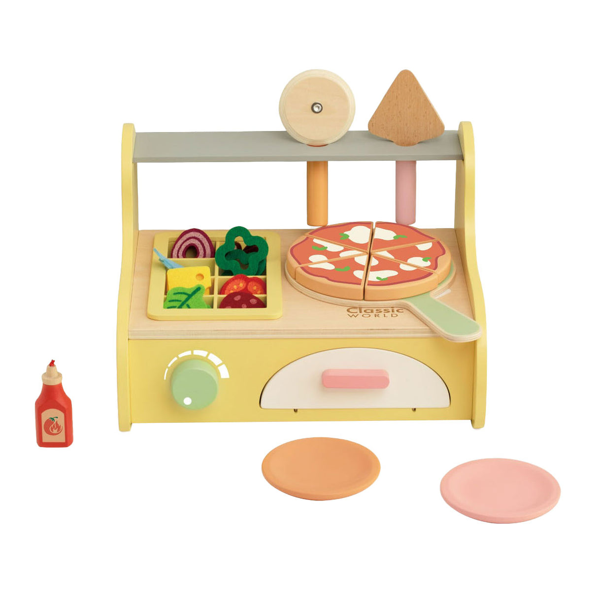 Classic world world houten pizzaoven speelset, 7dlg.