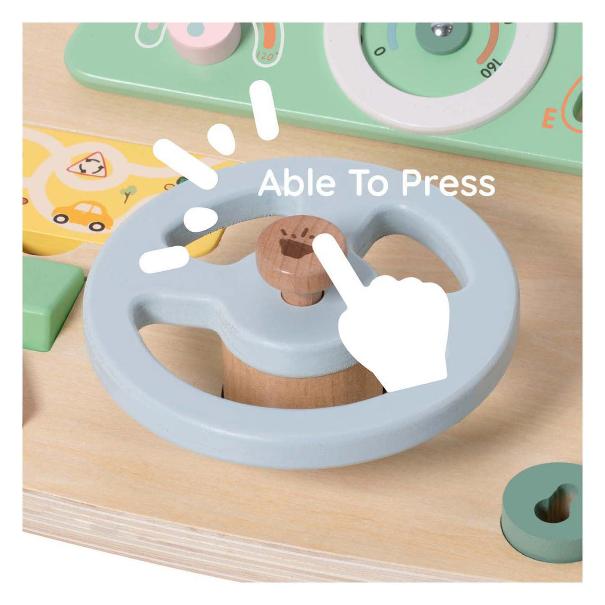 Classic world houten speelgoed stuurwiel met accessoires voor kinderen.