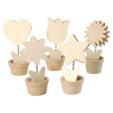 Creativ company versier je houten memoclip bloem, 10st.