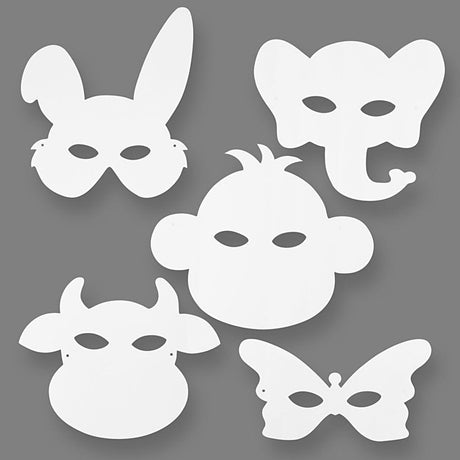 Creativ company http: www.cchobby.nl dierenmaskers-h-13-24-cm-b-20-28-cm-230-gr-wit-16-stuk-1-doos