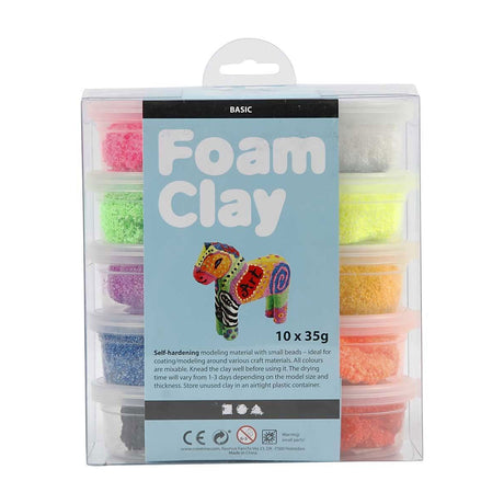 Foam clay foam klei - basiskleuren, 10x35gr