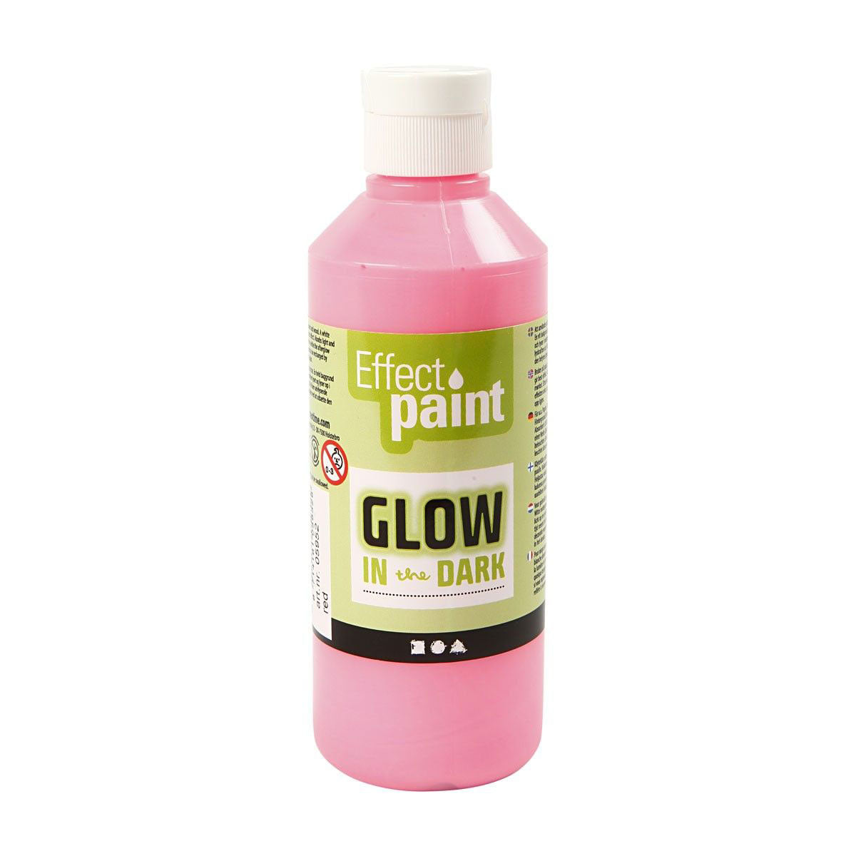 Creativ Company Glow in the Dark Verf Lichtrood, 250ml