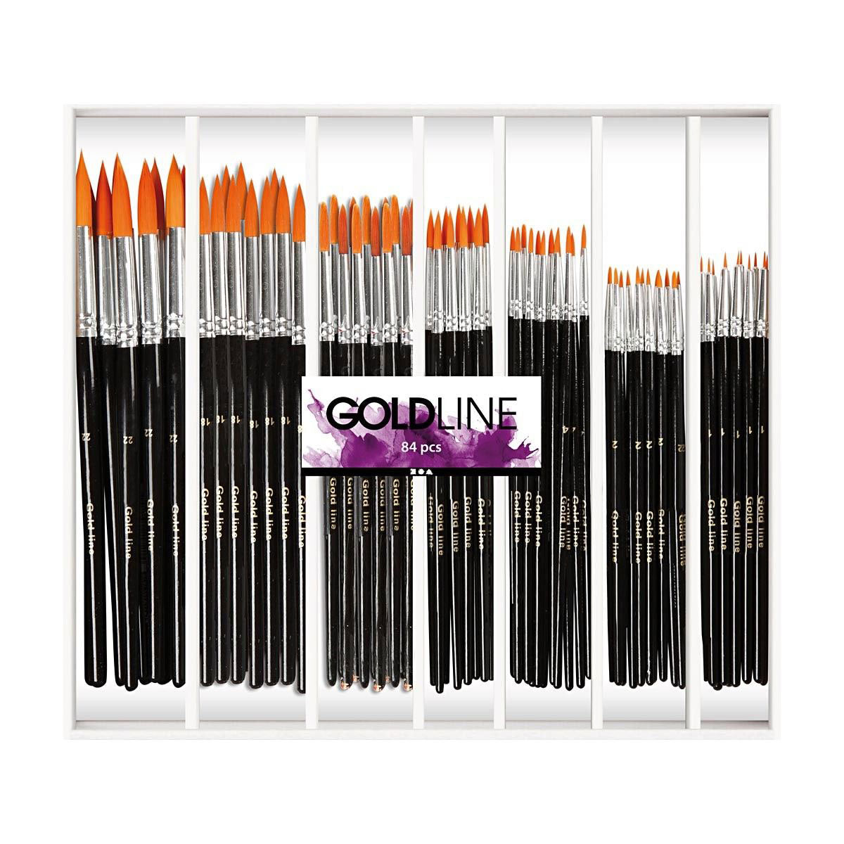 Creativ company http: www.cchobby.nl gold-line-penselen-afm-1-2-4-8-12-18-22-l-17-21-cm-b-1-7-mm-rond-7x12-stuk-1-doos