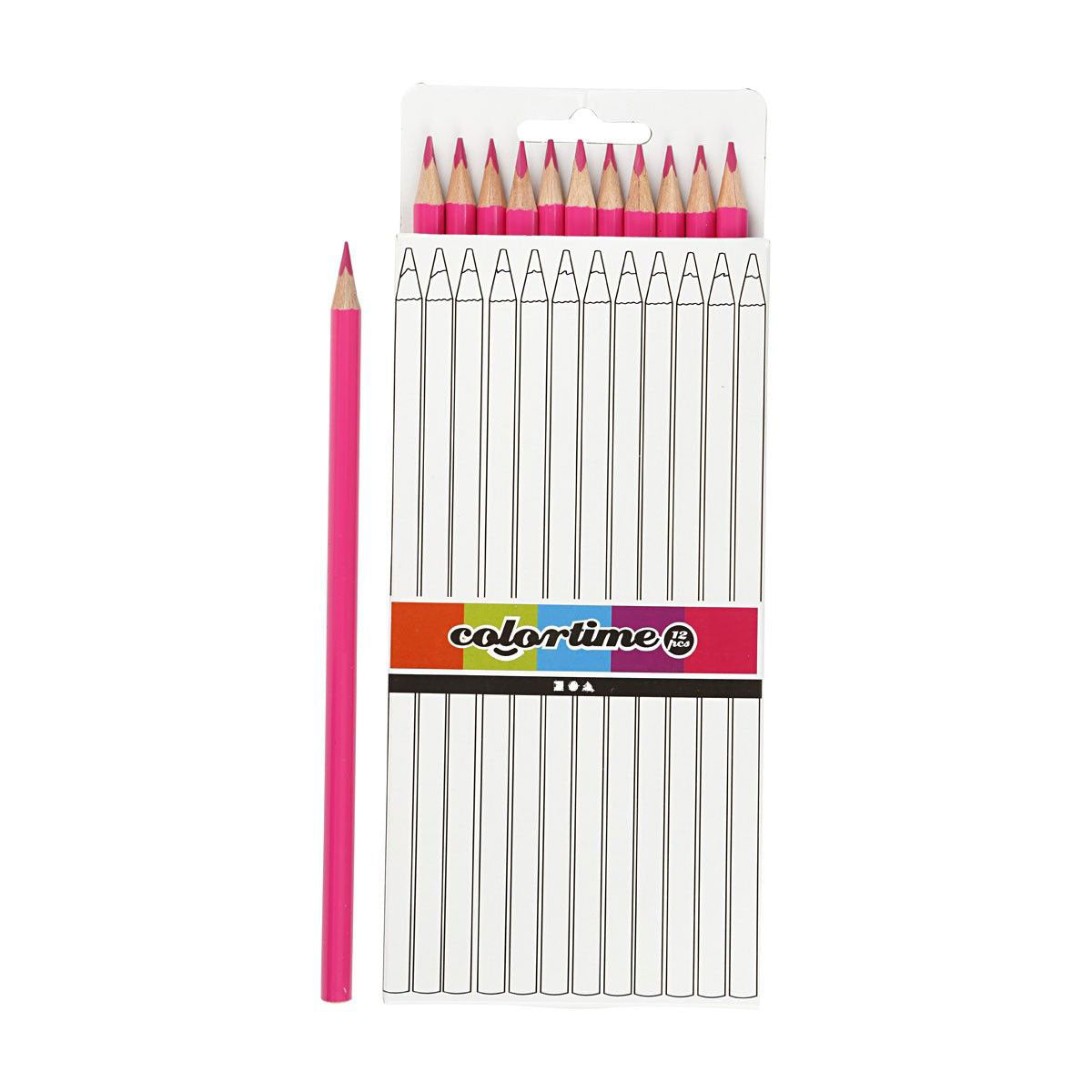 Creativ company driehoekige kleurpotloden - roze, 12st.