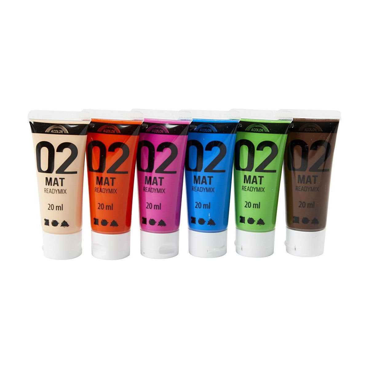 Creativ Company Acrylverf Verschillende Kleuren, 02 Matt, 6x20ml