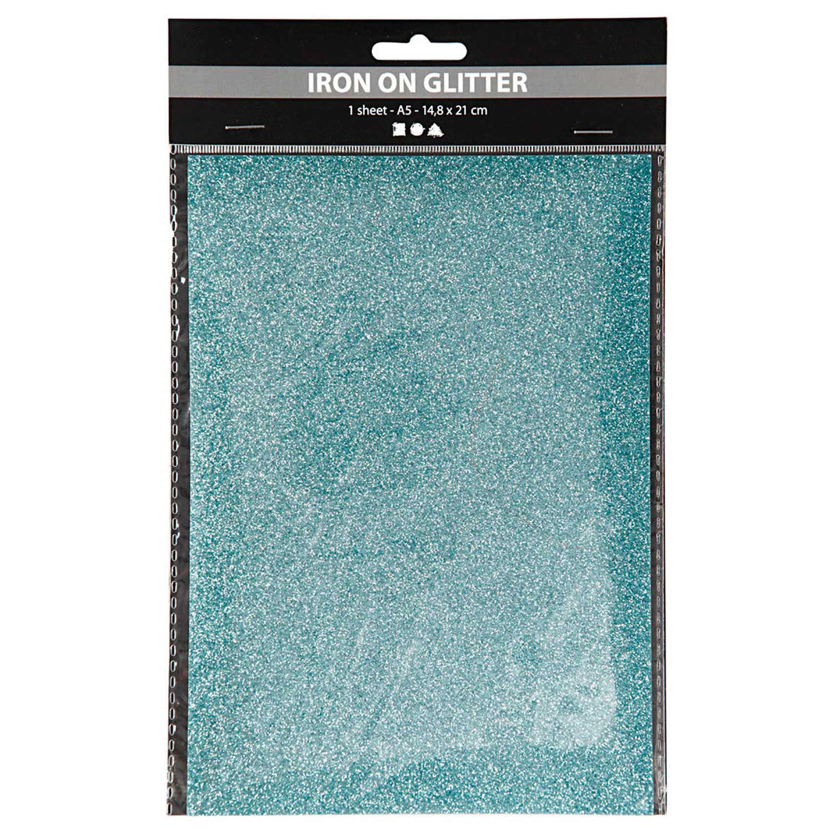 Creativ company opstrijkfolie glitter lichtblauw, a5