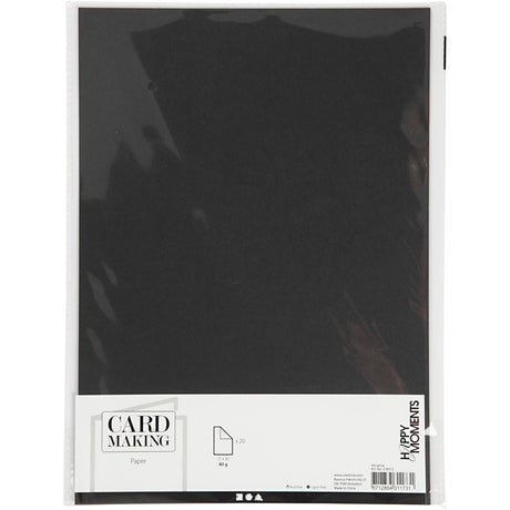 Creativ company papier zwart a4 80gr, 20st.