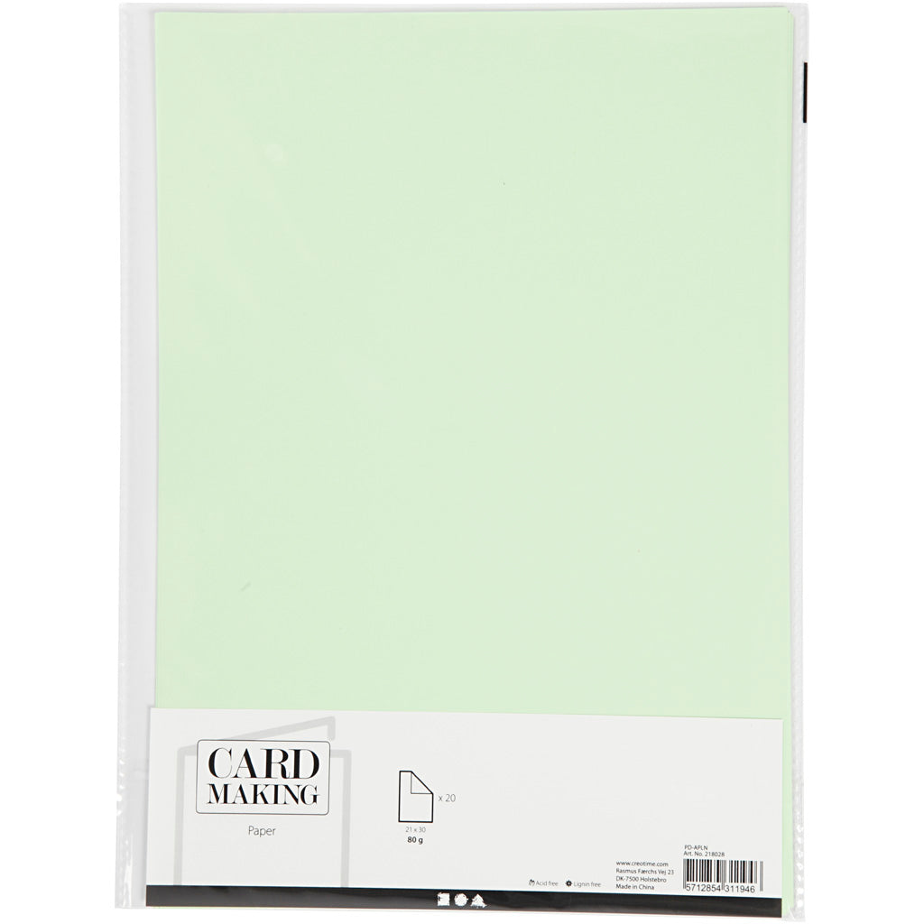 Creativ Company Papier Lichtgroen A4 80gr, 20st.