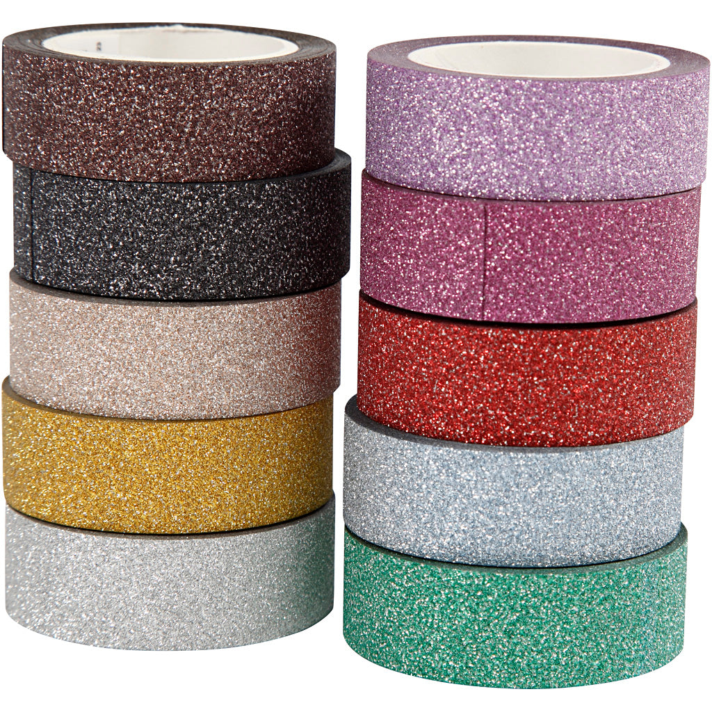 Creativ company http: www.cchobby.nl glitter-tape-b-15-mm-diverse-kleuren-10x6-m-1-doos