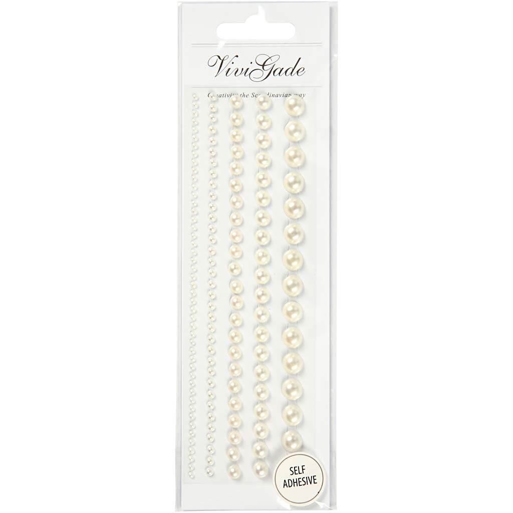 Creativ company halve plakparels wit 2-8mm, 140st.