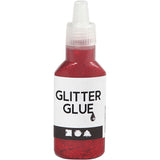 Creativ company glitterlijm rood, 25 ml