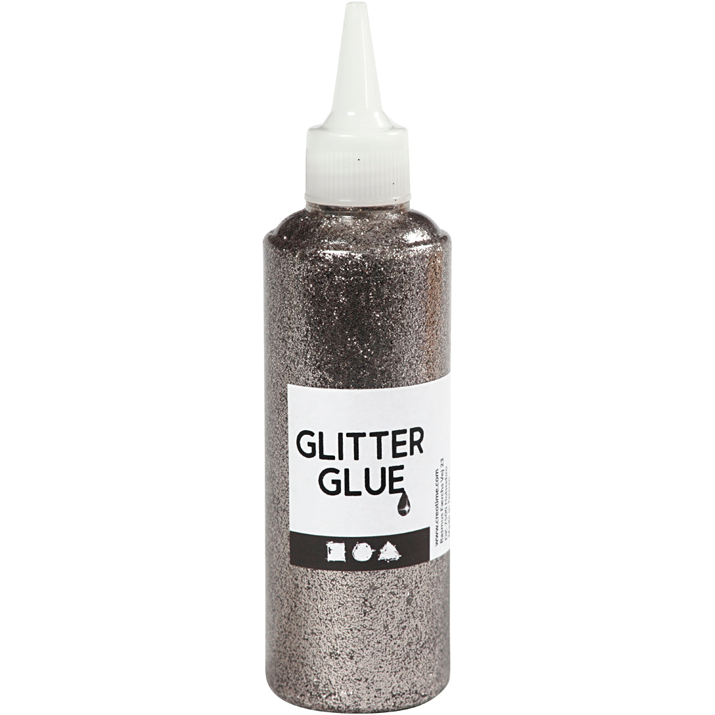 Creativ company glitterlijm zilver, 118ml