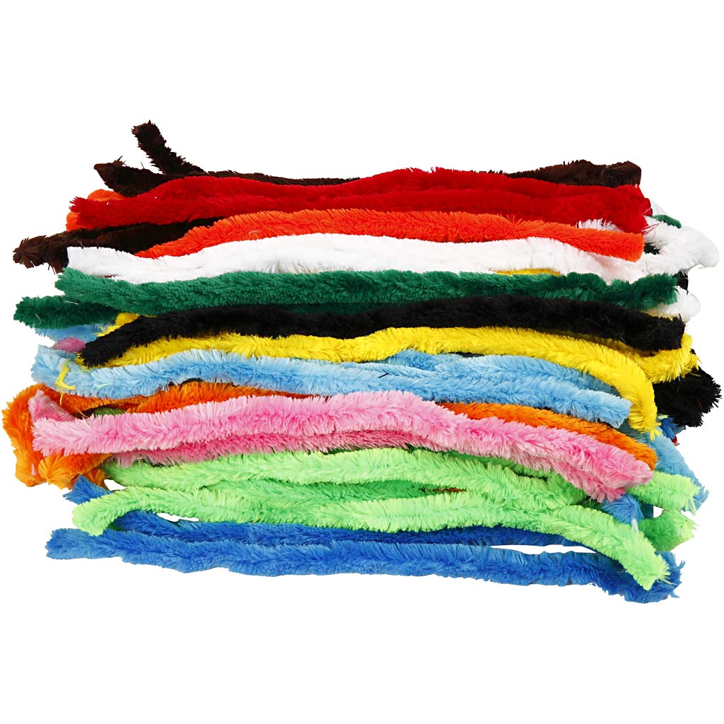 Creativ company http: www.cchobby.nl chenille-grote-l-45-cm-dikte-25-mm-diverse-kleuren-60-div-1-doos