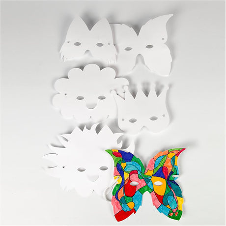 Creativ company http: www.cchobby.nl fantasiemaskers-inclusief-elastiek-h-15-20-cm-230-gr-wit-5-stuk-1-doos