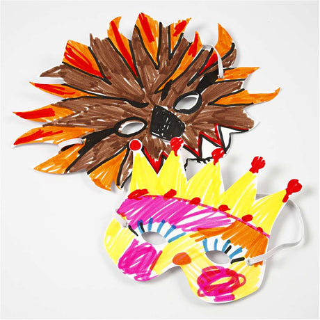 Creativ company http: www.cchobby.nl fantasiemaskers-inclusief-elastiek-h-15-20-cm-230-gr-wit-5-stuk-1-doos