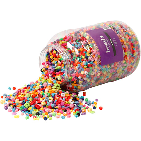 Creativ company xl emmer met plastic kralen, 8100st.