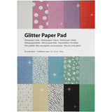 Creativ Company Glitterpapier Blok A4 150gr, 30 Vellen