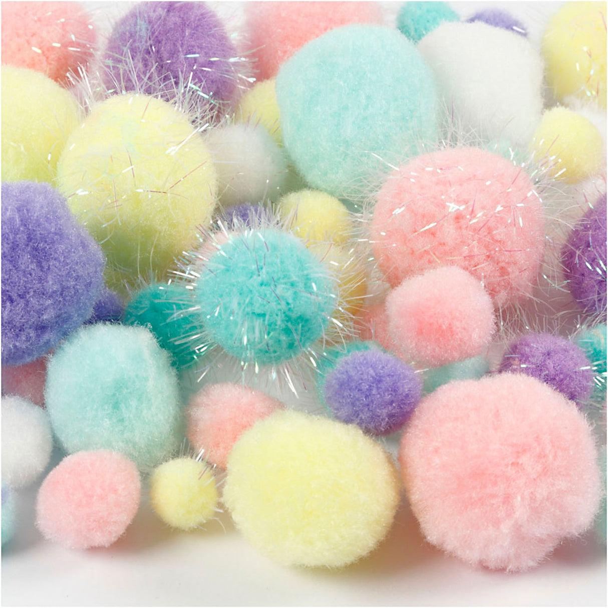 Creativ company pom-poms pastelkleuren, 62gr.