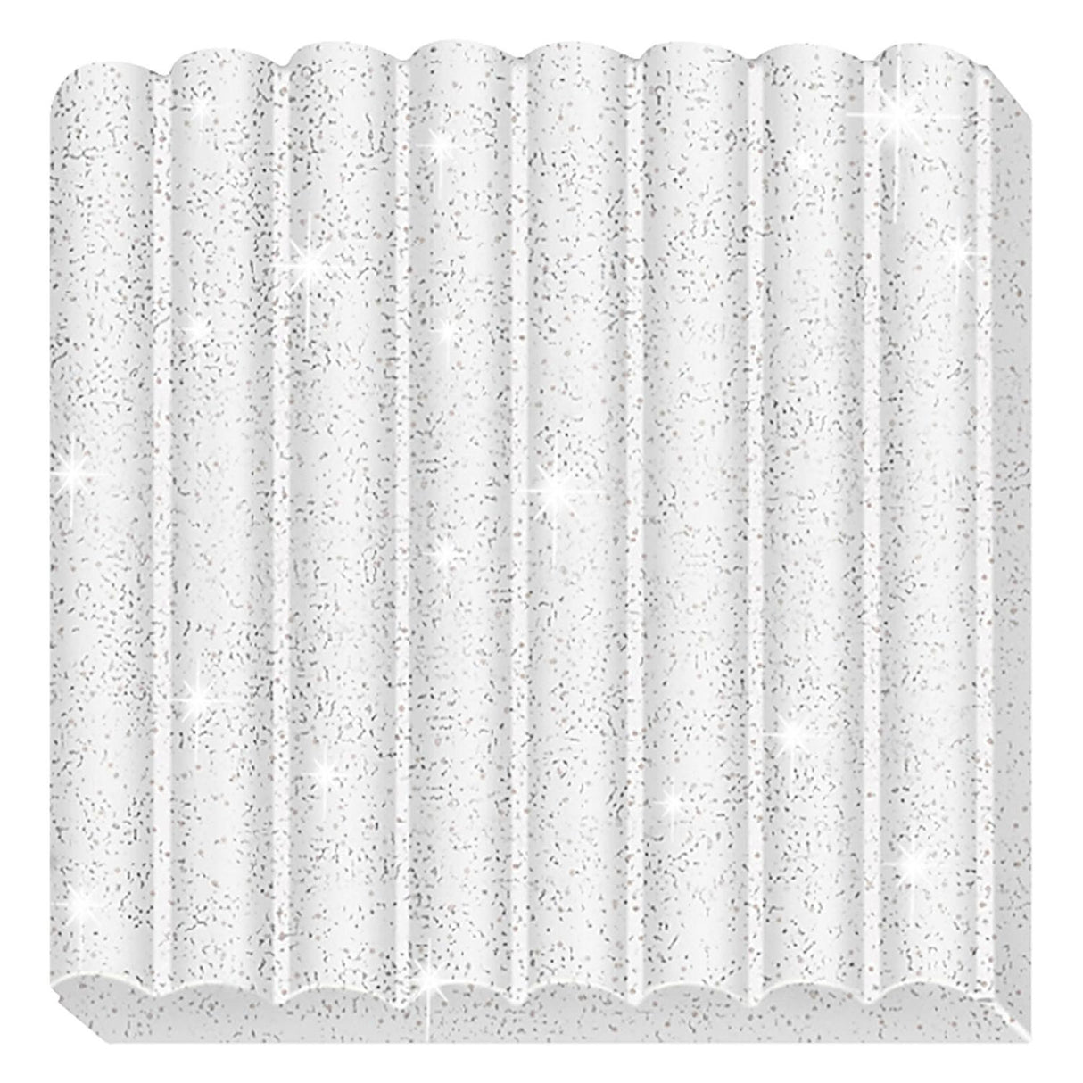 Fimo kids boetseerklei wit glitter, 42gr