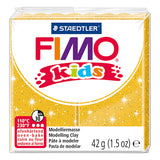 Fimo kids boetseerklei glitter goud, 42gr