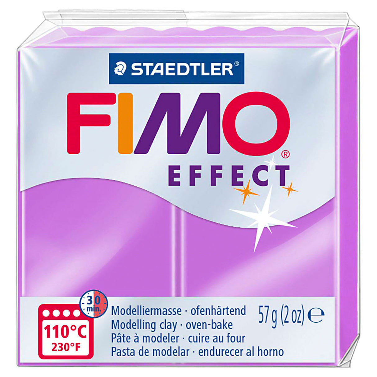 Fimo Fimo Effekt Montéierung Clay Neon Purple, 57GR