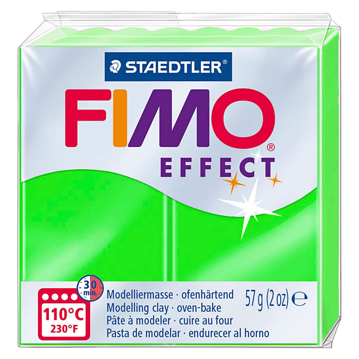 Fimo Fimo Effekt Montéierung Clay Neon Gréng, 57rr