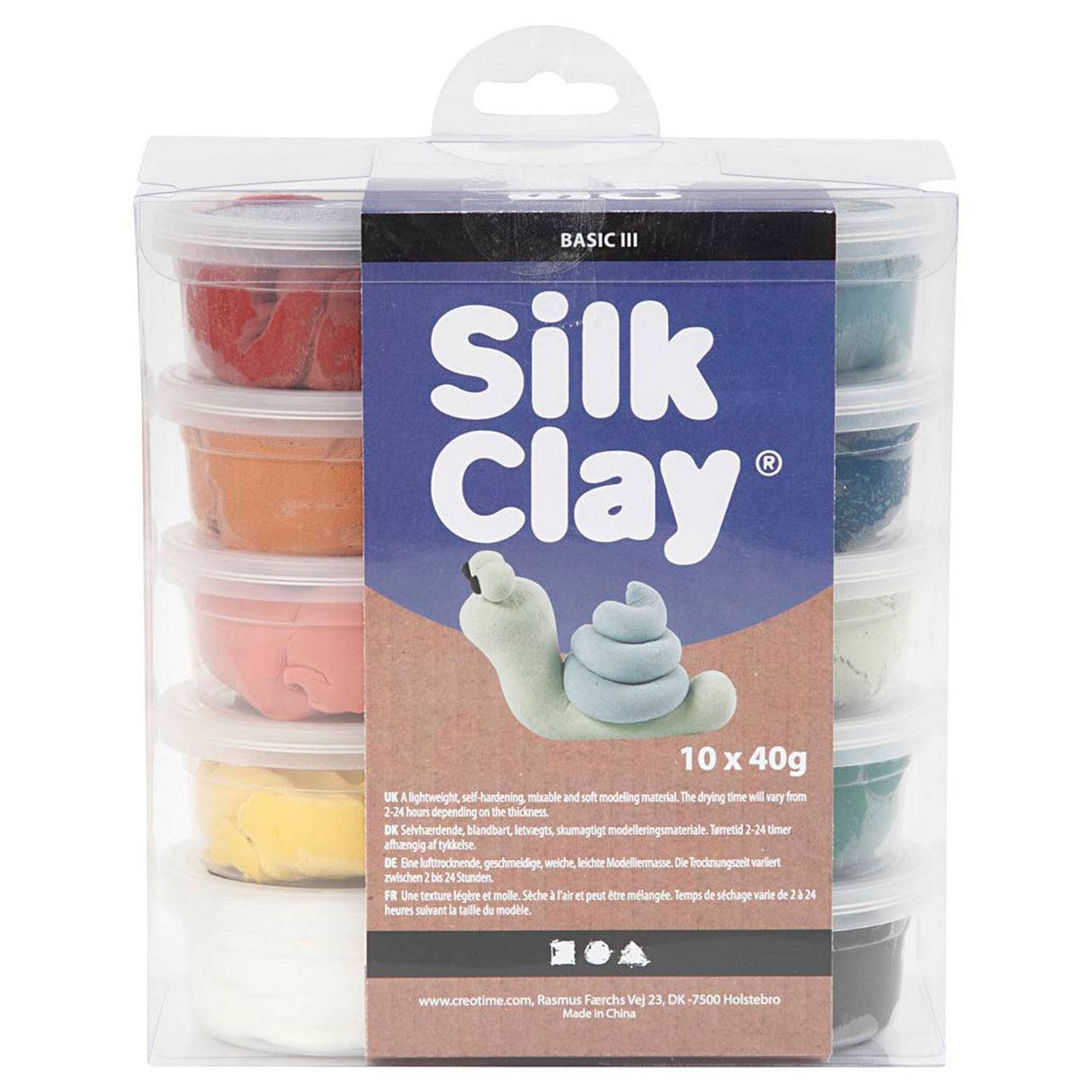 Creativ company silk clay, pastelkleuren, 10dlg.