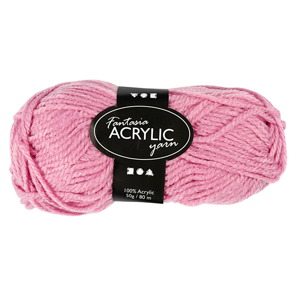 Acrylgaren, Roze, 50gr, 80m