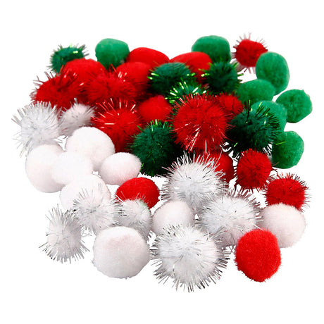 Creativ company pompoms kerst, 48st.