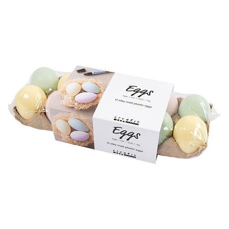Creativ company plastic eieren pastel, 12st.