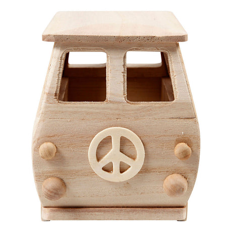 Creativ company houten mini bus, 17x10x13cm