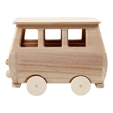 Creativ company houten mini bus, 17x10x13cm