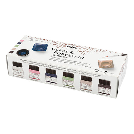 Creativ company kreul glas- en porseleinverf chalky set 6x20 ml