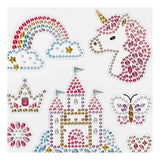 Creativ company diamond stickers - unicorn motief - magische stickers - zelfklevende strass glitter stickers - feestelijke luxe versiering - creatieve plakdiamant stickers - 1 vel