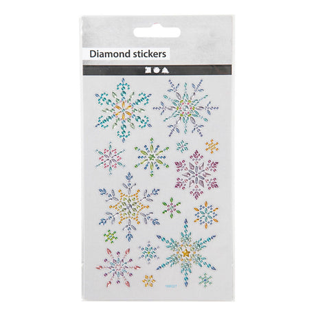Creativ company diamond stickers - ijskristallen - winter thema stickers - zelfklevende strass stickers - luxe glitter knutselstickers - creatieve versiering - 1 vel