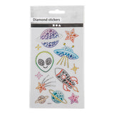 Creativ company diamond stickers - ruimte thema - zelfklevende glitter stickers - strass knutselstickers - luxe decoratie stickers - feestelijke plakdiamant stickers - 10x16 cm - 1 vel