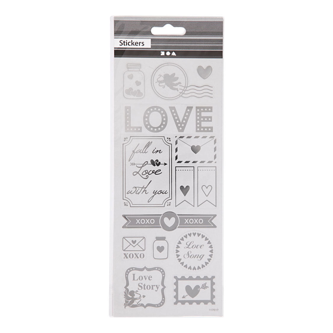 Creativ Company Stickers Zilver Love, 1 Vel