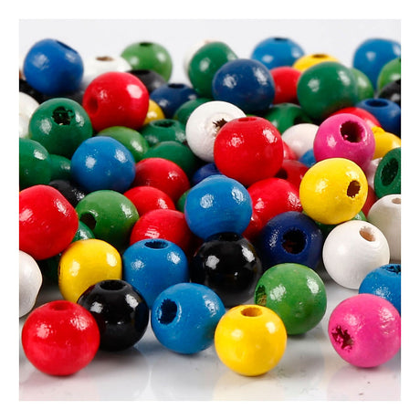 Creativ company http: www.cchobby.nl houten-kralen-d-8-mm-gatgrootte-2-mm-ca-80-stuk-diverse-kleuren-15-gr-1-doos