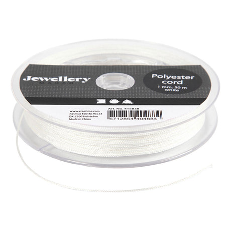 Creativ company polyester koord wit, 50m
