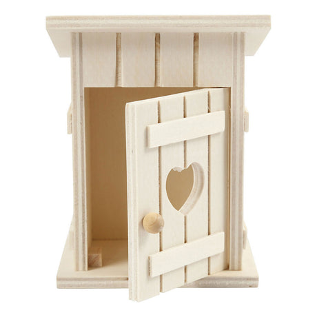 Creativ company houten mini toilethuis, 6,5x6,5x8cm