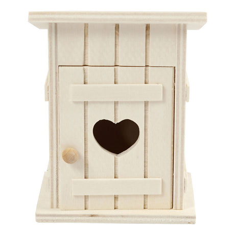 Creativ company houten mini toilethuis, 6,5x6,5x8cm