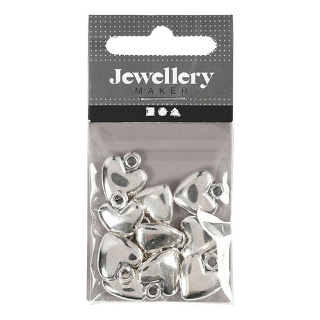 Creativ company http: www.cchobby.nl hartvormige-hanger-afm-13x15-mm-verzilverd-10-stuk-1-doos