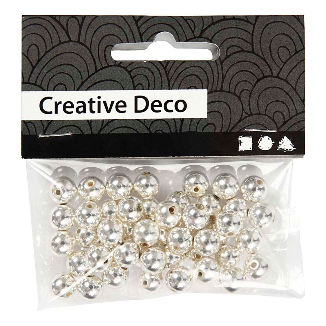 Creativ company kralen zilver, 50st.