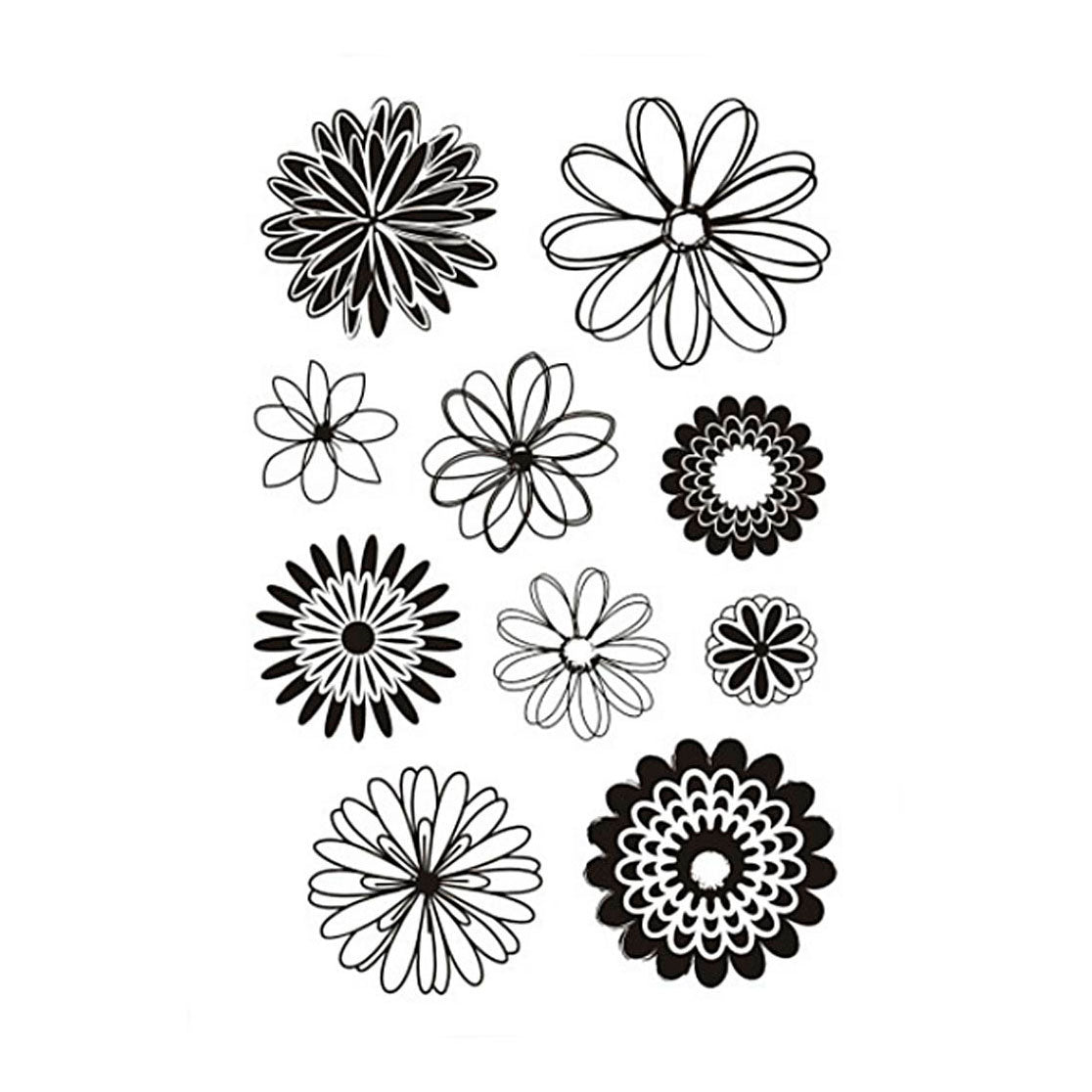 Creativ Company Silicone Stempels Bloemen, 1 Vel