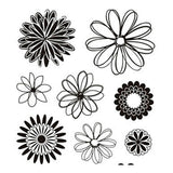 Creativ company silicone stempels bloemen, 1 vel
