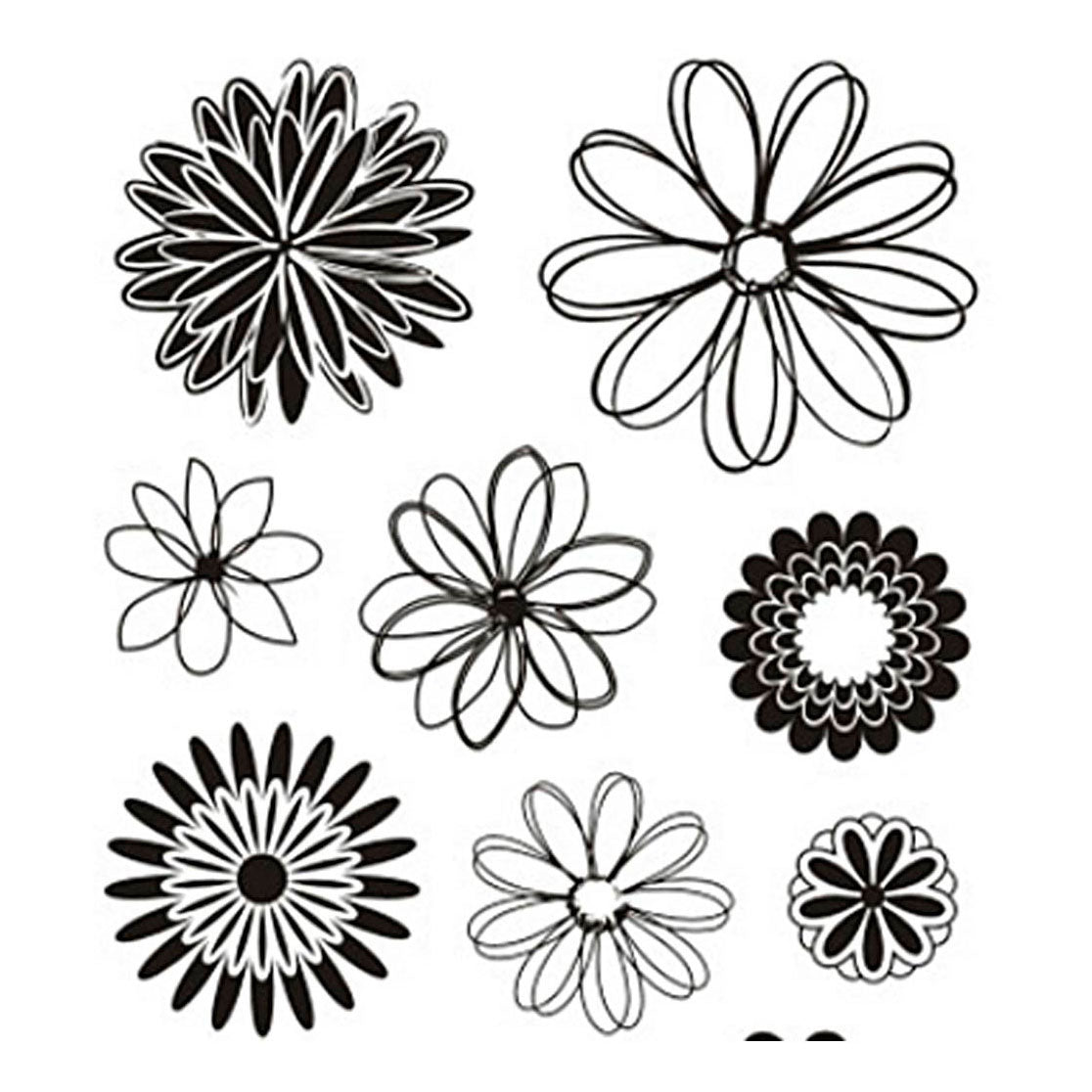 Creativ Company Silicone Stempels Bloemen, 1 Vel