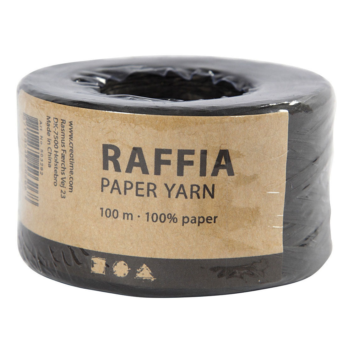 Creativ Company Papier Raffia Garen Zwart, 100m