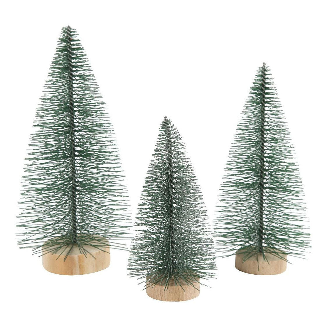 Creativ company kerstbomen divers met houten staander, 3st.